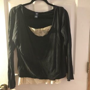GAP Long sleeve shirt with attached camisole